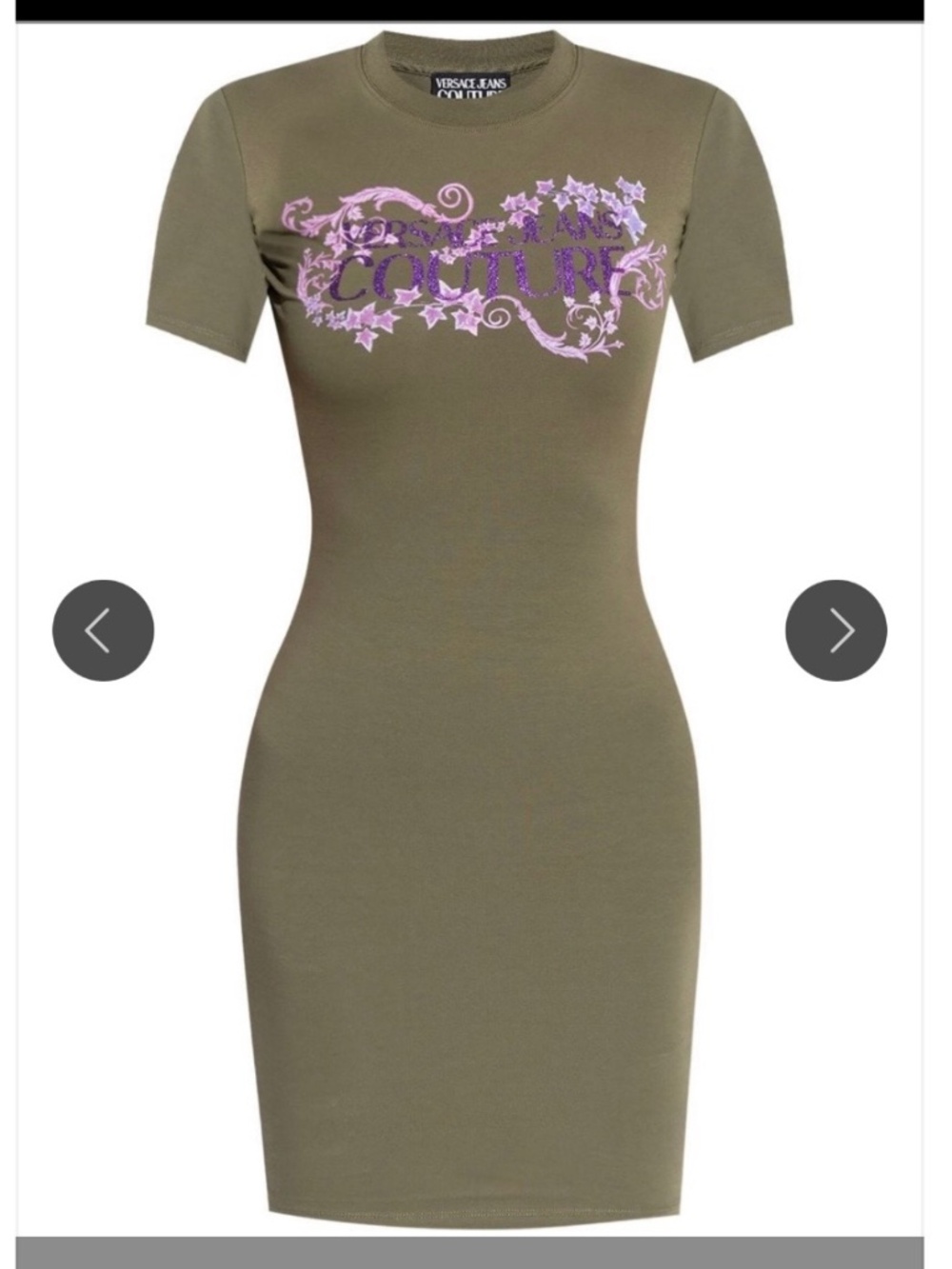 Versace Jeans Couture Glitter Logo Graphic T-Shirt Dress
